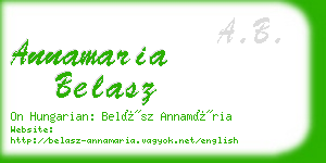 annamaria belasz business card